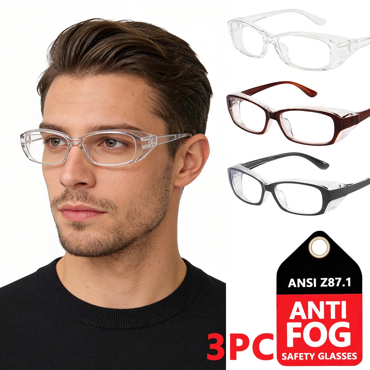 

protective glasses men lab goggles no fog safety glasses blue light blocking safety glasses HM8