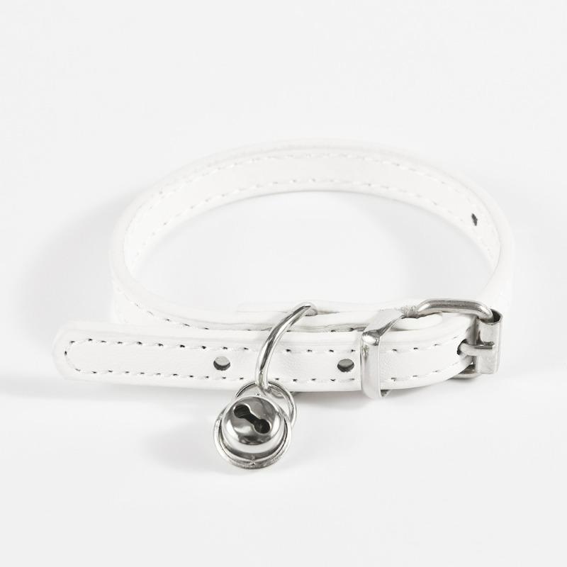 Pet Collar Large Dog Chain Waterproof and Wear-resistant Dog Cat Collar PU Leather Medium and Small Dog Bell Collar