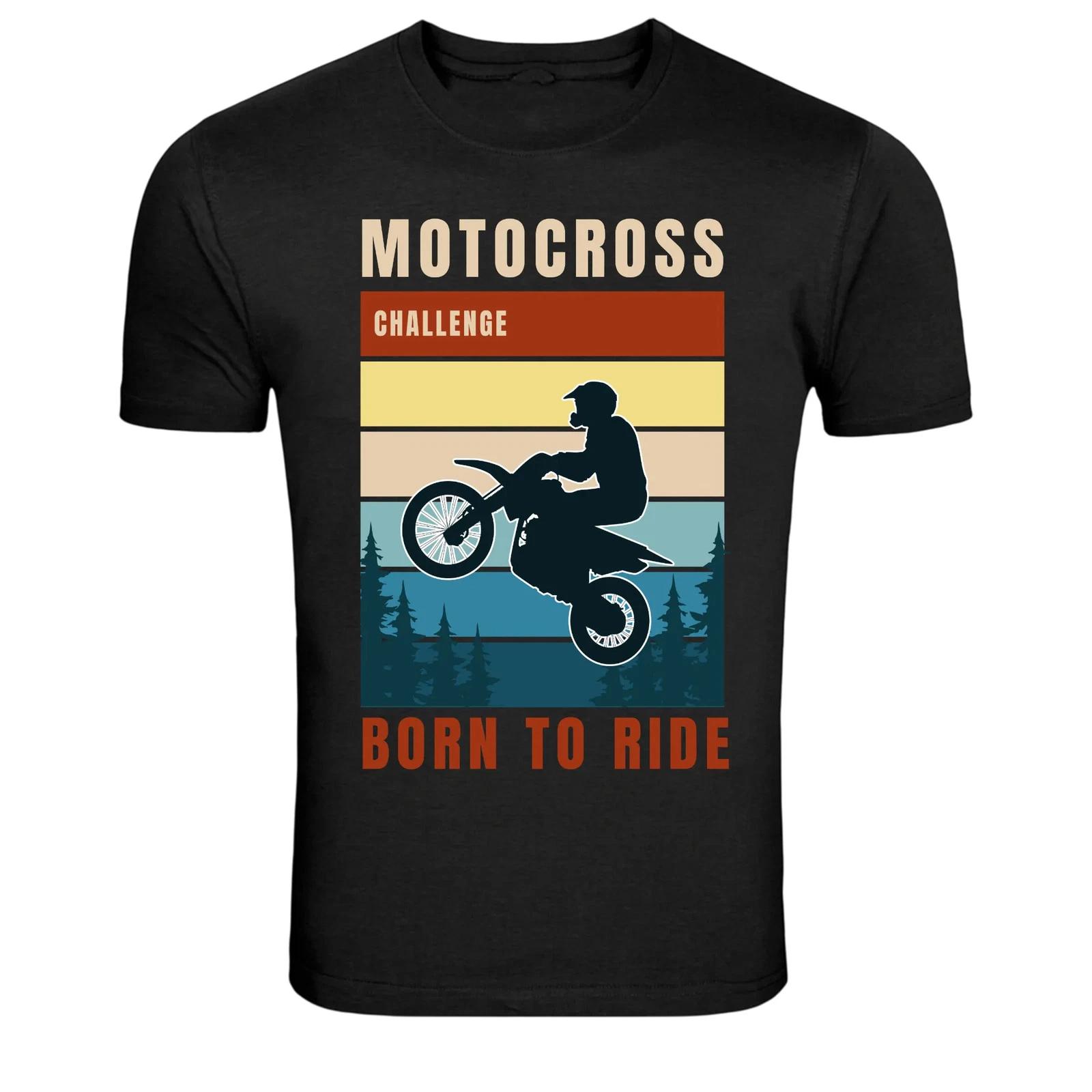 Motocross Challenge Born To Ride Dirt Bike Graphic T Shirt L