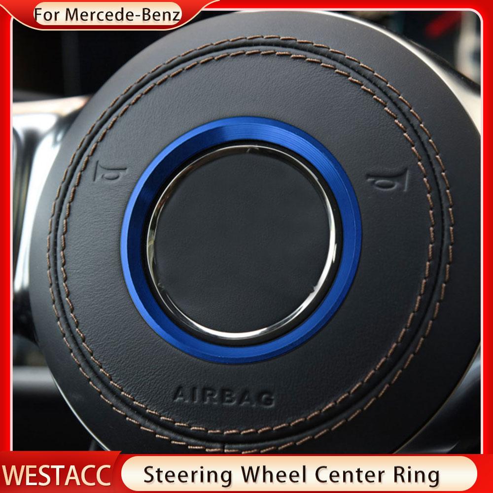 Emblema centrală a volanului autovehiculului autocolant cerc pentru acoperirea inelului pentru Mercedes Benz GLE CLA GLA W205 W213 W246 C117