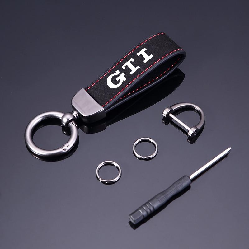Autoschlüsselanhänger Anhänger Halter Geschenke Schlüsselbund Für Neue Volkswagen VW GTI Polo Golf Passat Tiguan Arteon Touareg CC Taigo Caddy Jetta Cl4 black
