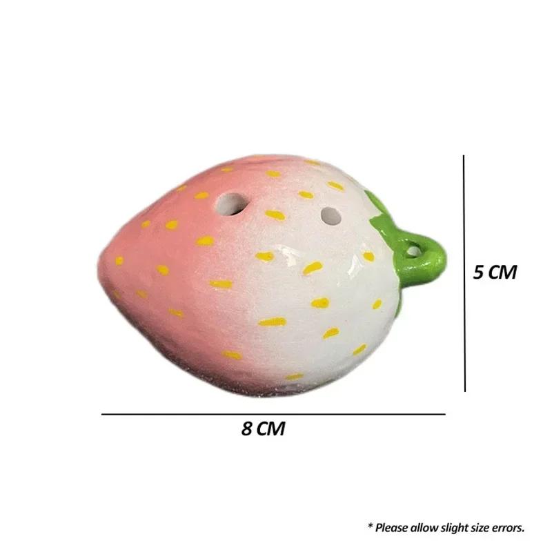 Strawberry Fruits Ocarina 6 Holes Creative Gradient Color Students Ceramics Handmade Ac Tone Orff Instruments For Beginners