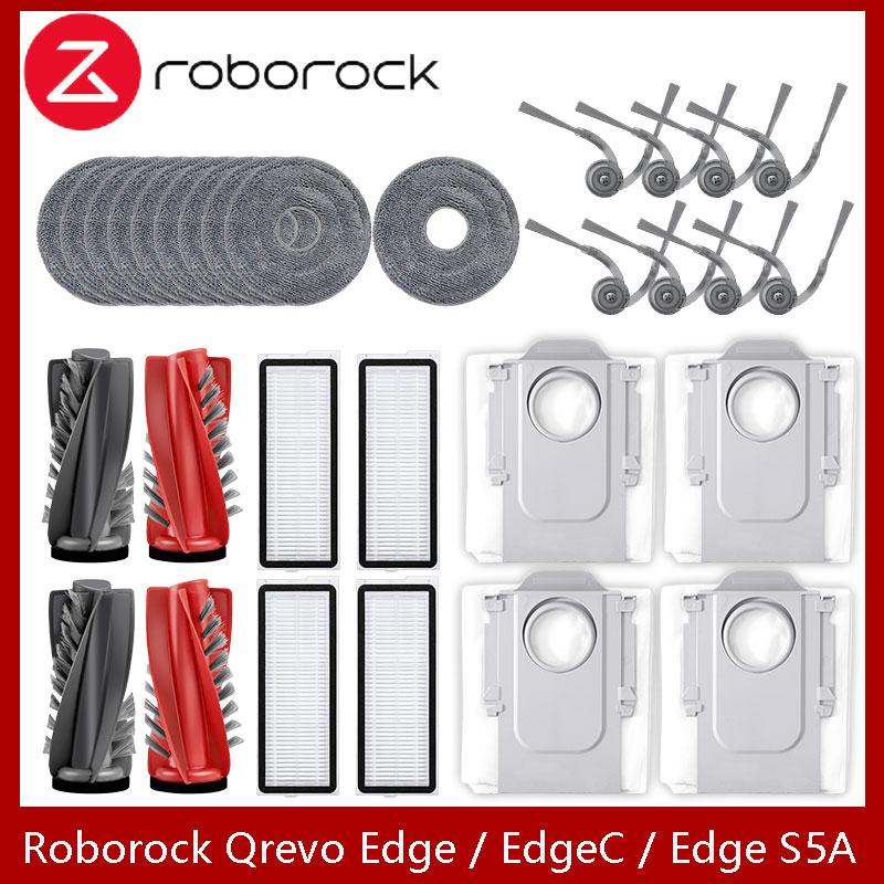 Adatto per (Roborock Qrevo Edge / EdgeC / Edge S5A / 5V1 / Curv) Parti per aspirapolvere Rullo principale Spazzola laterale Filtro Hepa Panno per moci