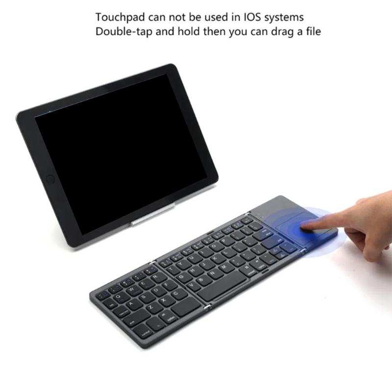 Wireless Keyboard Folding Pocket Size Keypad with Touchpad For Tablets Pad For 40Hrs Long Battery Service For Tablet PC