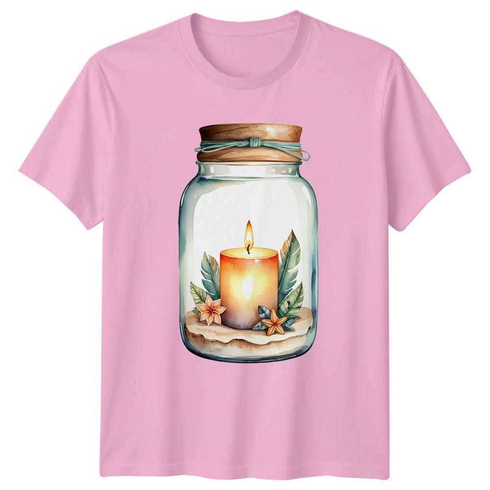 Watercolor Candle Jar Cozy Relaxation Unisexs TShirt Unisexs Tee Graphic Top