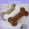 Premium Large Bone Shaped Plush Pillow For Dogs And Cats With Soft Short Plush Fabric In Caramel Almond And Creamy White Colors For Cozy Comfort