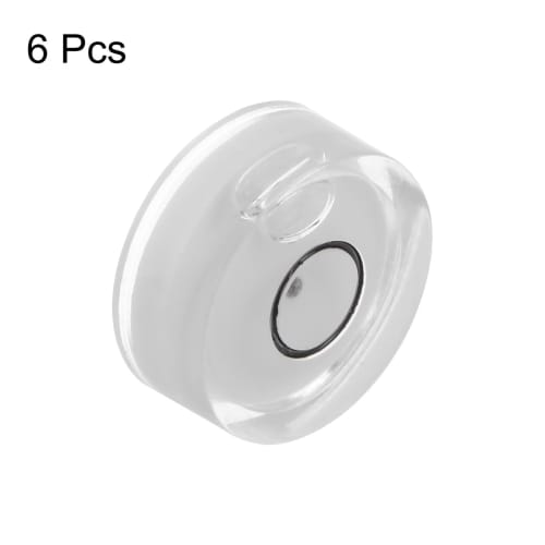 uxcell 6-Piece Round Bubble Level, 15x6mm, Mini Round Bullseye Level for Leveling Camera Tripods, Telescopes, Workshops, Turntables, and Picture Frame