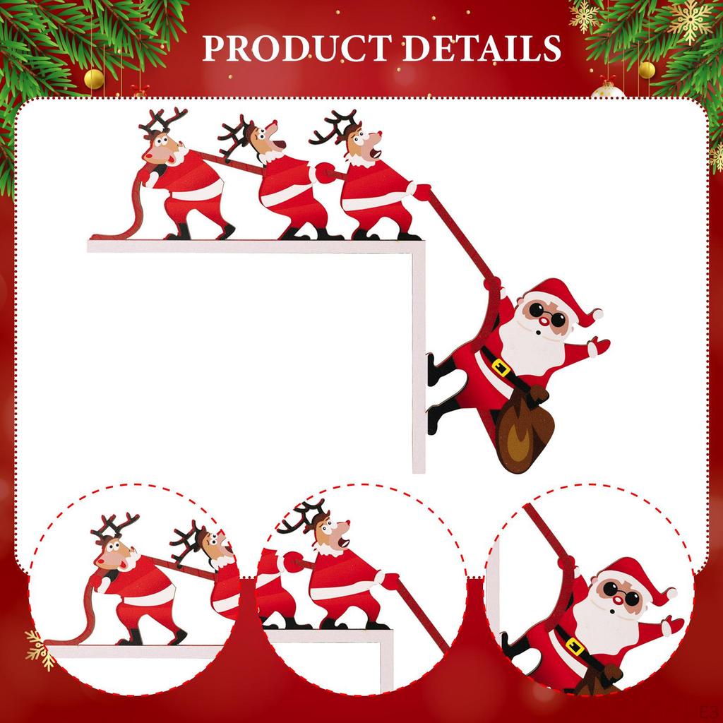 Weihnachts-Türrahmenschild Lustiger Aufsatz Holzornament für Schrank Innen Außen Kaminsims