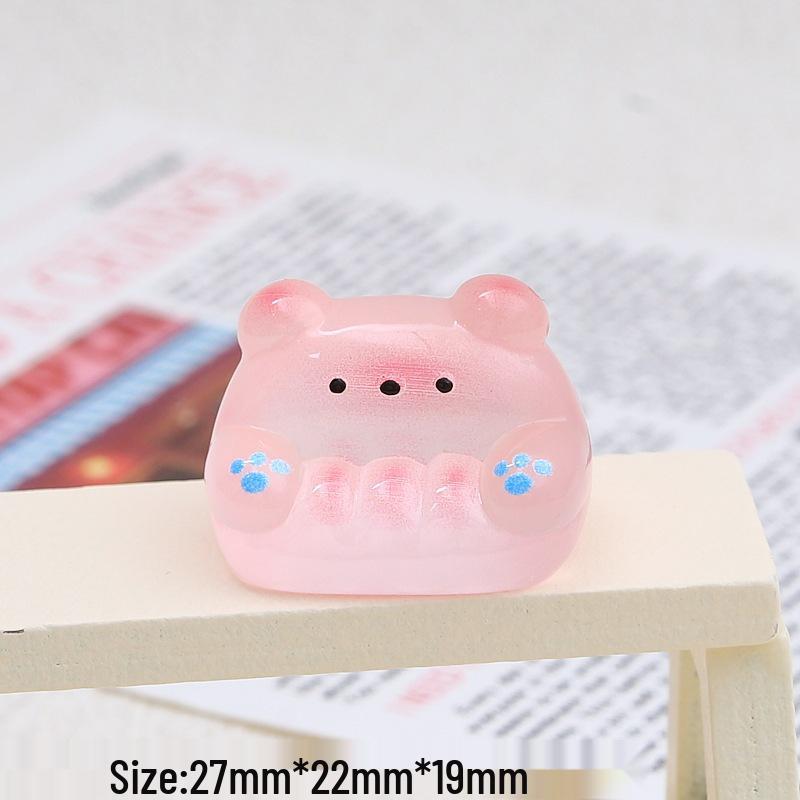 Handmade Resin Hair Clips & Croc Charms with Luminous Bear and Cartoon Designs