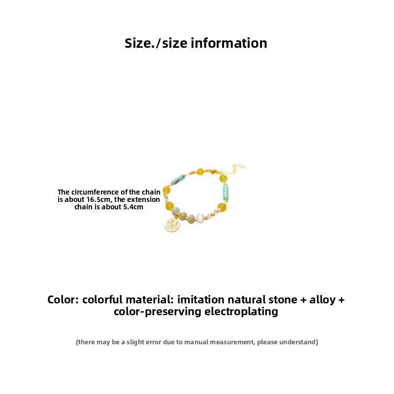 Meier Ethnic Style Colorful Glass Rice Beads Beaded Necklace for Women New Chinoiserieretroniche Style Clavicle Chain