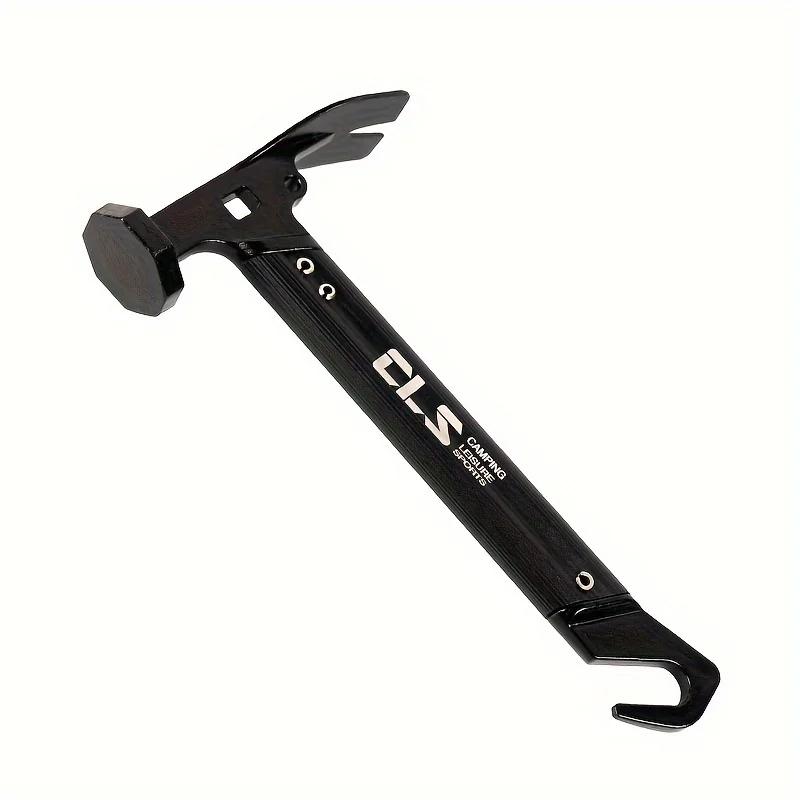 

Camping Essential! Mini Tent Hammer with Stake Remover. Stainless - Aluminum Build, Great for Nailing. чорний