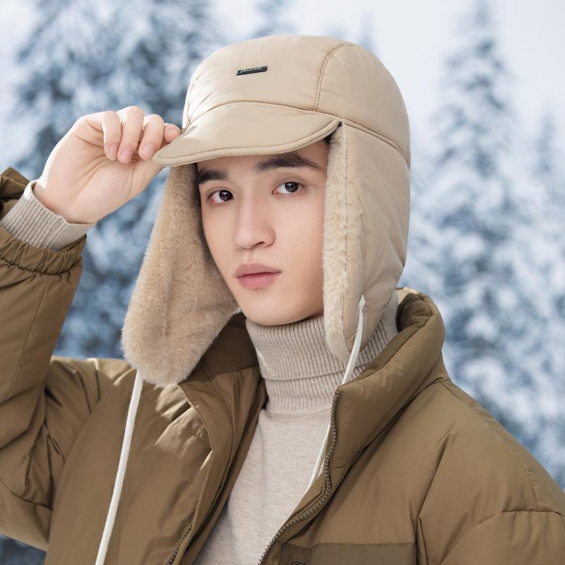 New Winter Retro Plush Lei Feng Hat Outdoor Cycling Windproof and Warm Hat Versatile Plush Northeast Ear Protection Cotton Hat