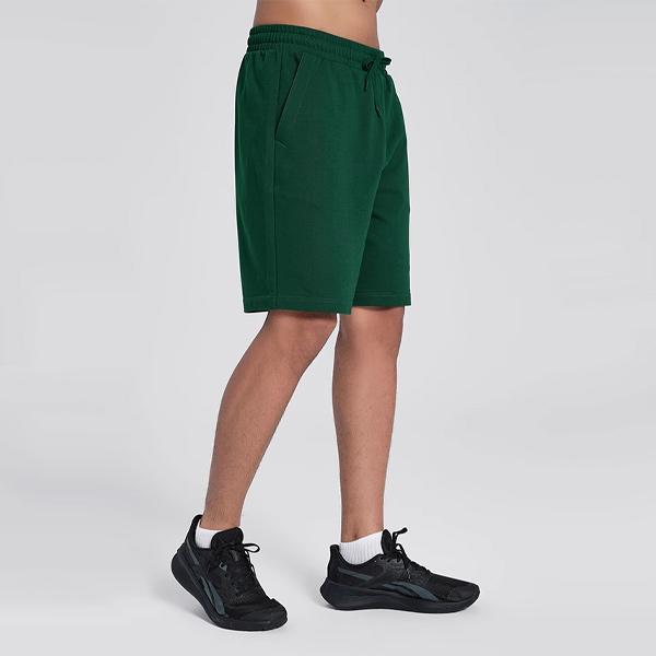 Reebok Solid Color Lace-Up Knit Soft Comfortable Casual Shorts Unisex shorts Dark-Green 24SRM605UGL1