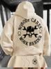 Herren-Trainingskapuzenpullover, „Niemand kümmert's, arbeite einfach weiter hart“, Totenkopf-Schraubenschlüssel-Aufdruck, locker geschnittenes Sweatshirt im Streetwear-Stil, lässiger Trainingspullover.