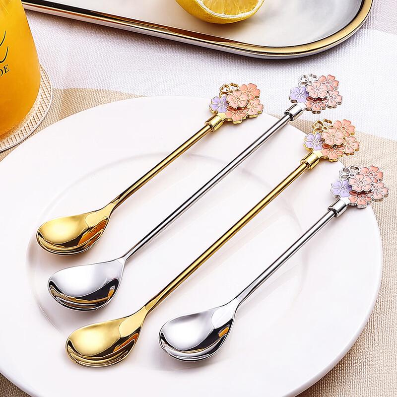 Sakura Long Handle 304 Stainless Steel Spoon