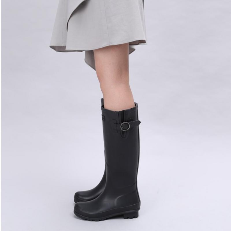 Thommcan Women Rain Boots Long Black W9b00984s11tm