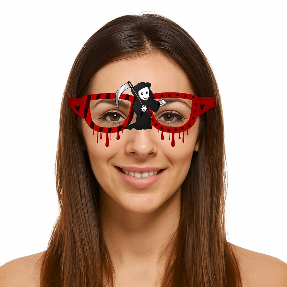 6 pcs Funny Cosplay Eyeglass Spider Design Party Photo Props Halloween Paper Glasses  Party