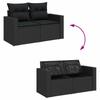 Garden Sofa Set with Cushions 13 pcs Black Poly Rattan