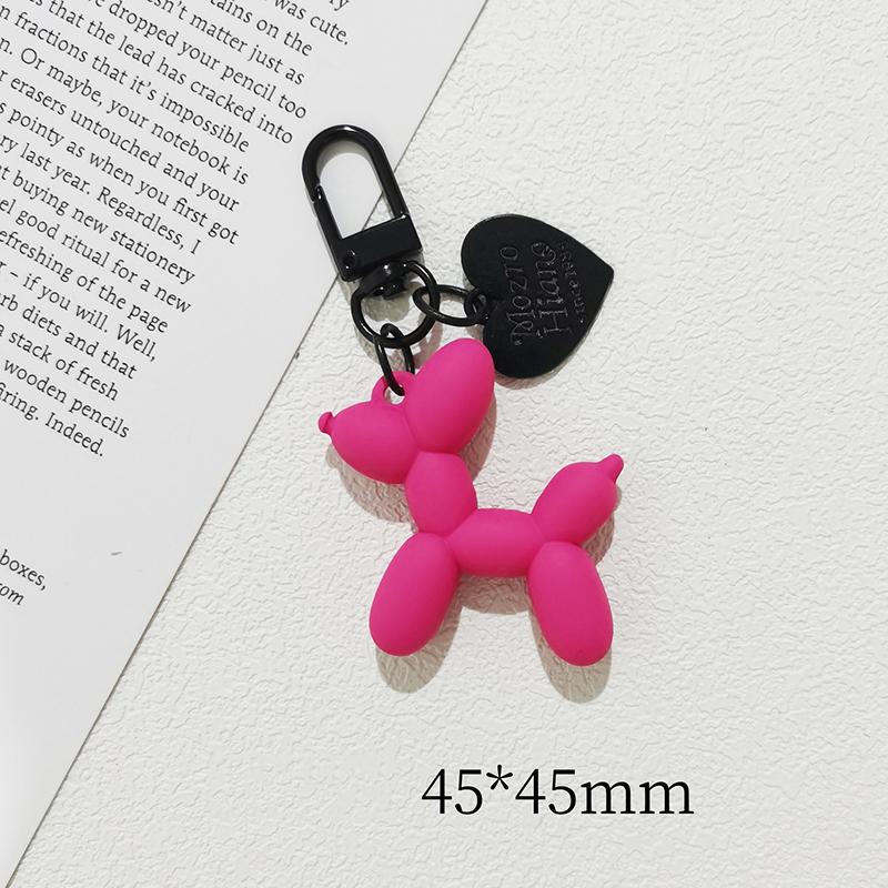 Y2K Korean Cute 3D Balloon Dog Charm Key Chain for Iphone Accessories Trendy Heart Mobile Phone Lanyard Phone Bag Decorations