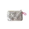 Silver Shiny Makeup & Accessory Bag: Compact and Cute for Earphones, Cables, Coins