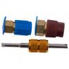 Kit R12 a R134A 2 Pezzi Tappo Blu/Rosso Raccordo Valvola di Riempimento