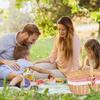 Country Style Wicker Picnic Basket Camping Basket With Lid Handle And Liners For Picnics Party Barbecue