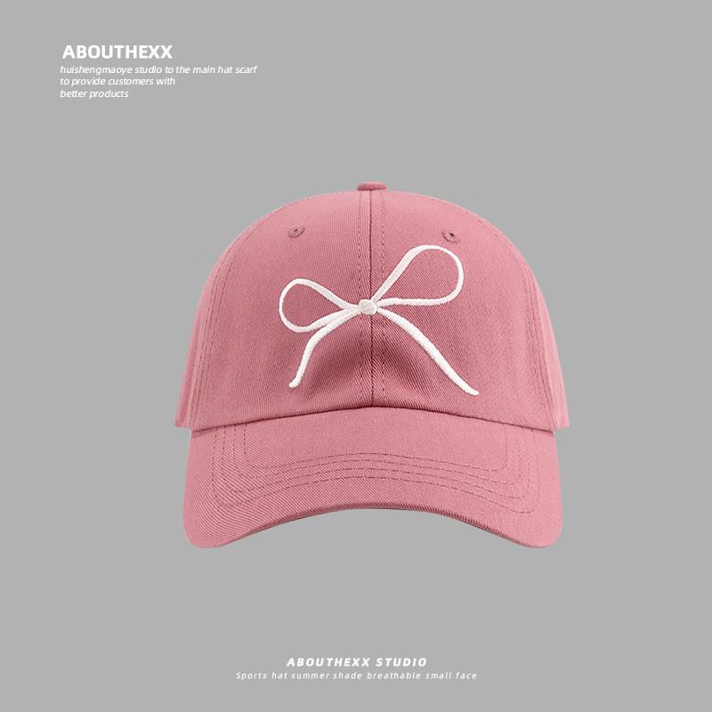 Bow Embroidered Baseball Cap With Sunshade And Breathable Cotton For Teens And Adults