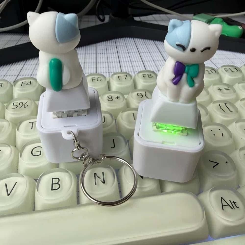 Sound-Effekt Schreien Ziege Schlüsselanhänger LED-Leuchtend Klingender Schlüsselring Fidget Knopf Spielzeug Schultasche