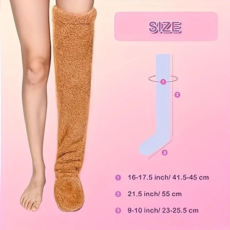 Thickened Fleece Long Socks for Fall and Winter Warm Knee-Protection Socks for Men and Women Ideal for Cold Legs and Sleep