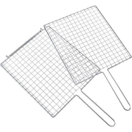 Endo Shoji TKG Grilling Grate, Width X Depth (mm) 300 X Depth (mm), Handle Length (mm) 200, Heat-Resistant Chrome-Plated Steel, 1.5mm Wire Diameter, D