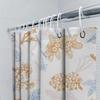 Bathroom Shower Curtain Floral Decorative Pattern Waterproof Fabric Home Decoration for Bathrooms Orange Blue White Size70 X 183