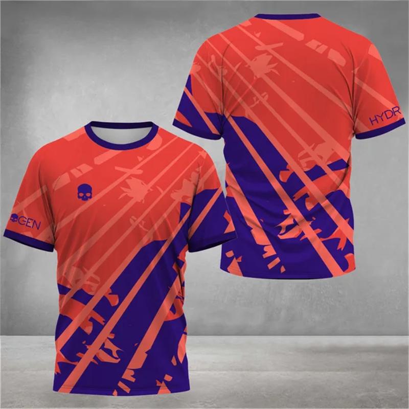 Fashion Color Striped 3D Print T Shirt For Men Outdoor Tennis Badminton Training Clothing Casual O-neck Short Sleeve Loose Tops