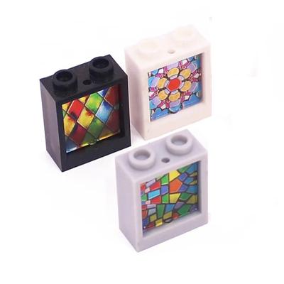 5 Sets Kleine Baustein Buntglasfenster 1x2x2 Baustein Zubehör Kompatibel mit Lego Teil 60592+60601