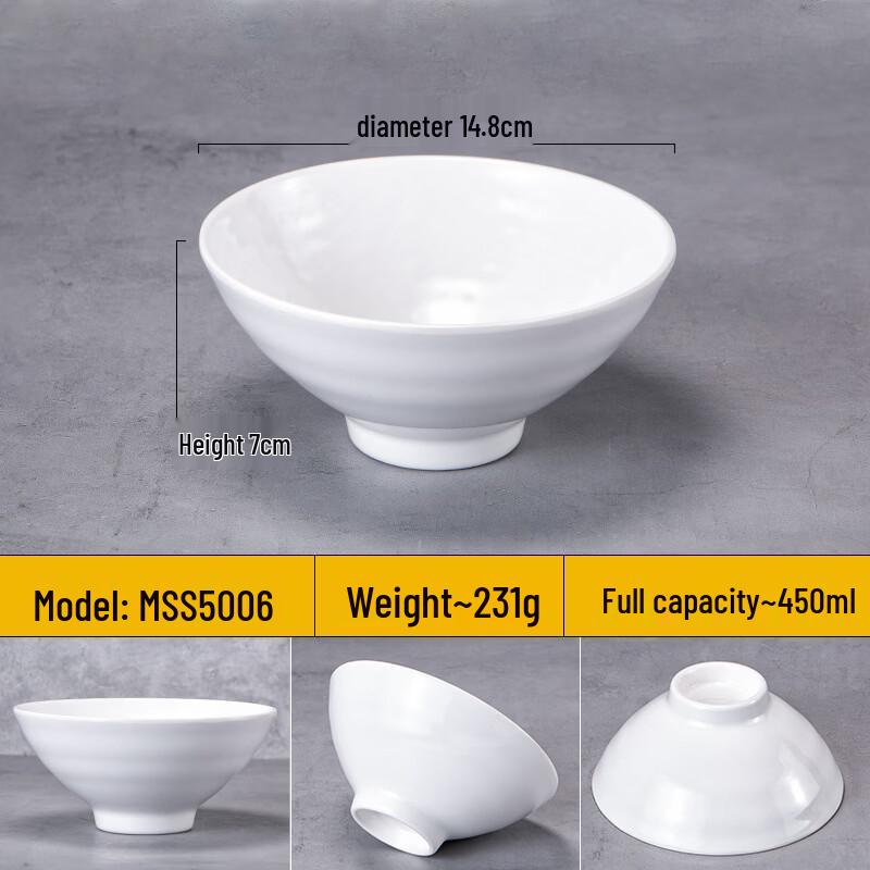 WUHE Melamine Imitation Porcelain Threaded Bowl