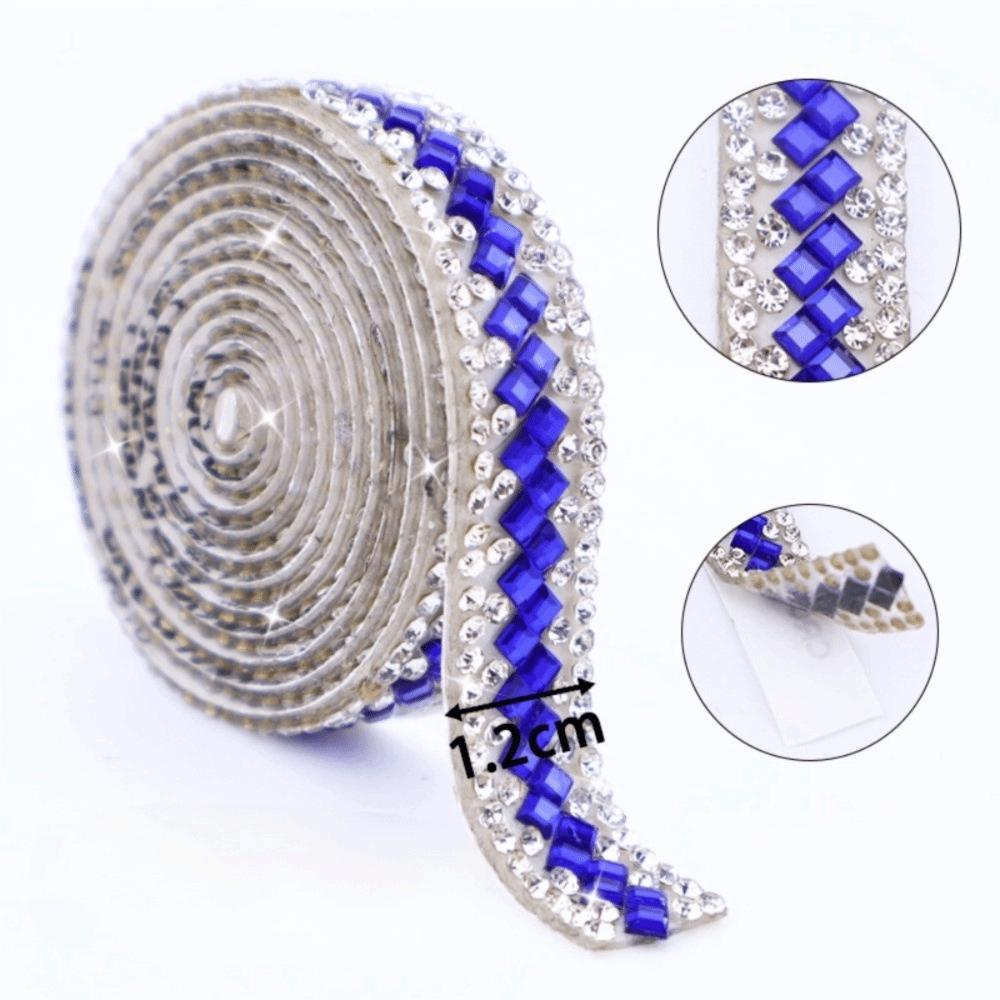 3 Yards Self Adhesive Glass Rhinestone Flexible Sparkling Rhinestone Strip Shiny DIY Decoration Apparel Accessory Clothing Decor