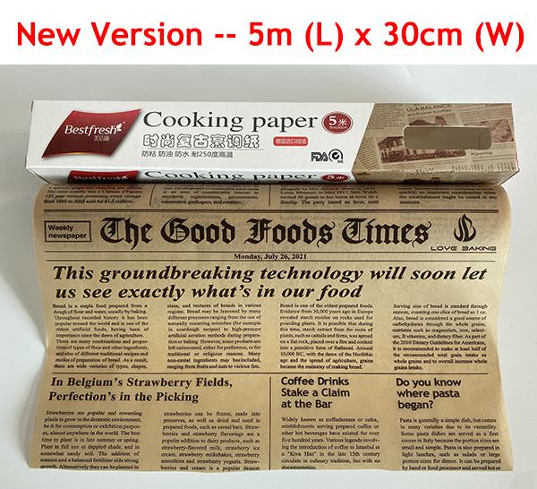 2/5M Parchment Paper Baking Sheets, Non-stick Oilpaper Wax Paper for Food Packaging, Deli Paper Basket Liner Sandwich Wrapper