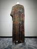Modest Chiffon Print Muslim Abaya Coat Dress
