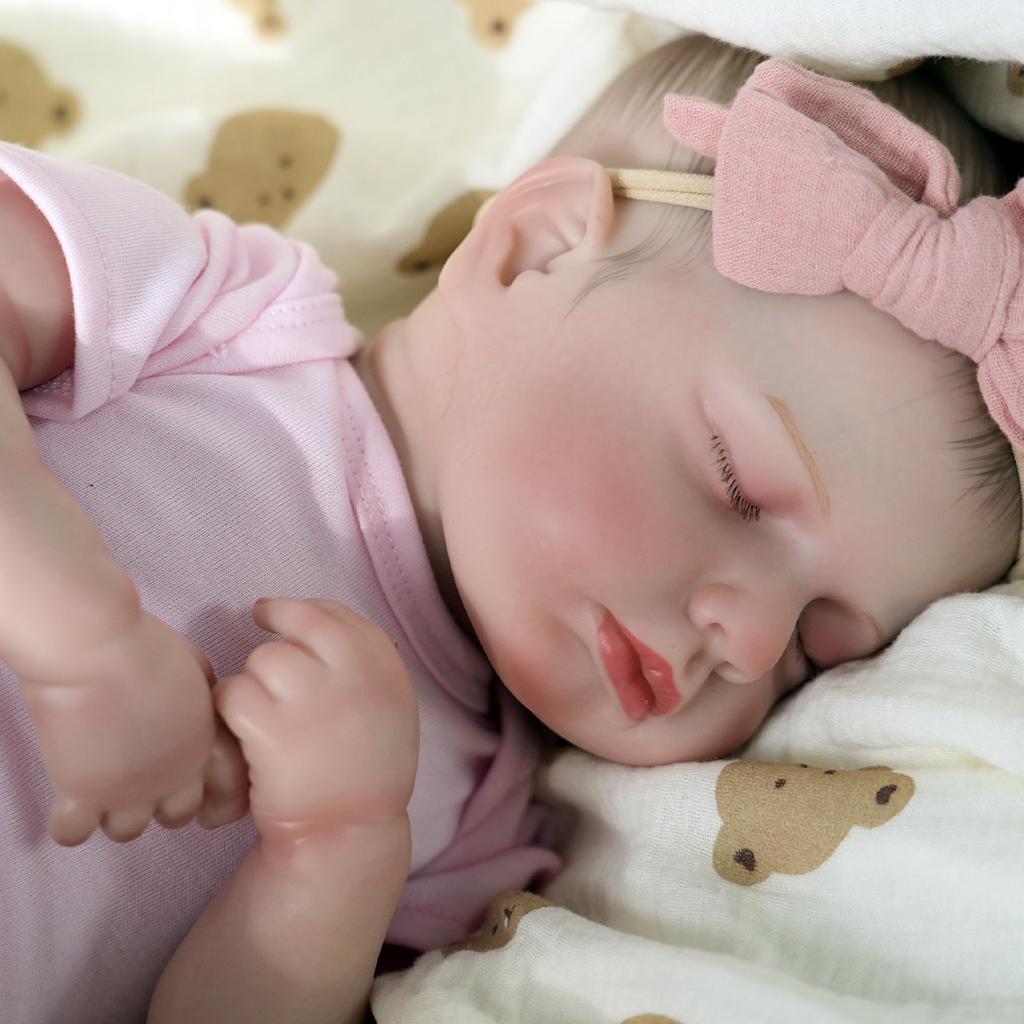 Realistic Reborn Baby Doll With Hand Drawn Features, Soft Fabric 3d Skin Tone, And Realistic Sleeping Posture, Exquisite Gift