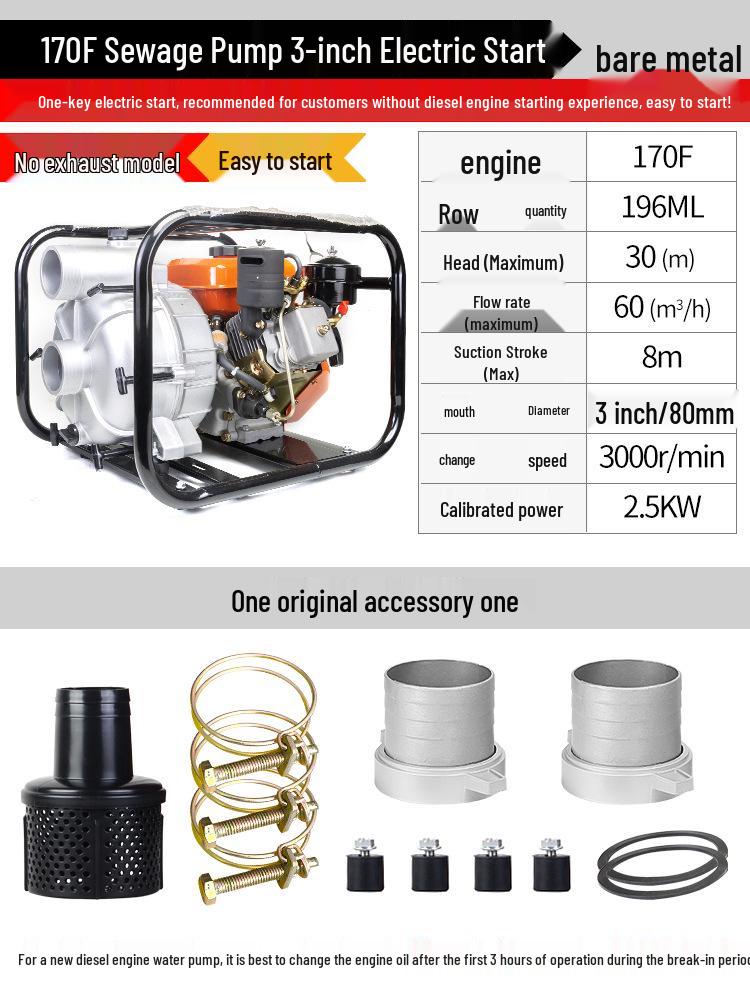 Self-Priming Diesel Water Pump for Agricultural Irrigation and Flood Control