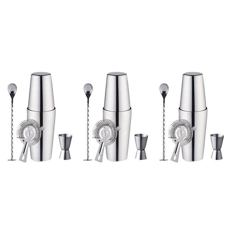 

ABUL-Bartender Set For Professional Bartenders And Family Bars,15 Piece Set Of Boston Cocktail Shaker серебряный