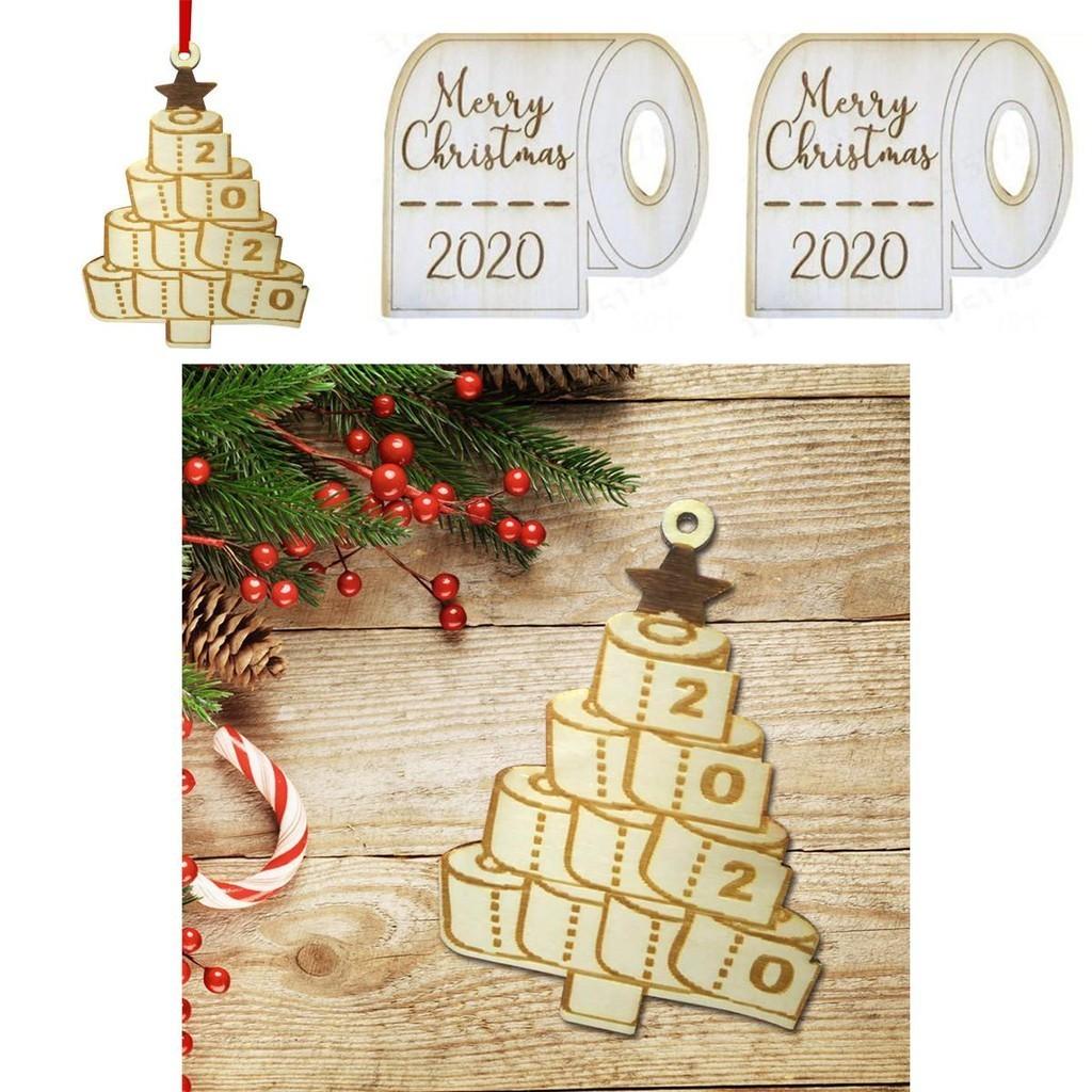 Charming Wooden 2020 Christmas Toilet Paper Santa Claus Quarantine Decoration