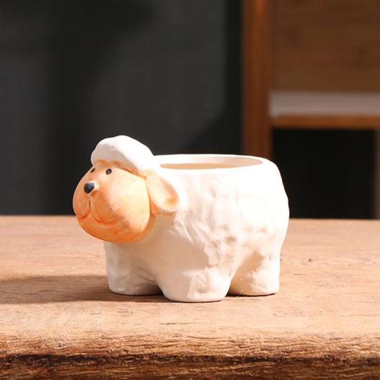 Cartoon Duck Rabbit Fox Bird Fish Shape Flower Pot Ceramic Plants Container Ornament Figurine Decorative Planter