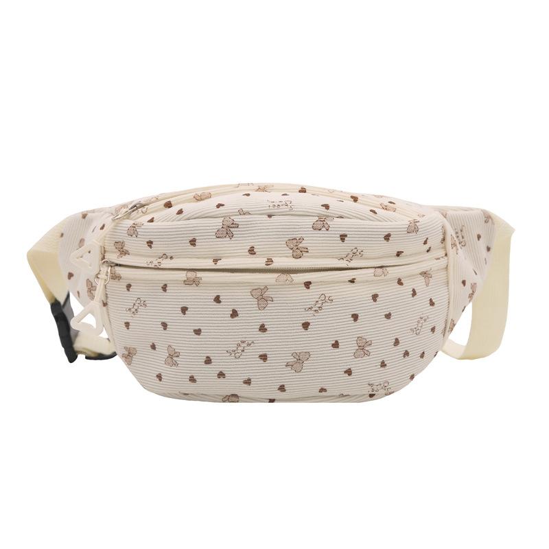 Japanese strawberry saddle bag corduroy women's crossbody bag niche simple and versatile sports mobile phone bag shoulder bag