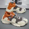New Men's Shoes with Thick Sole Lightweight Knitted Socks Casual Shoes Youth Fashion Color Blocked Sports Shoes