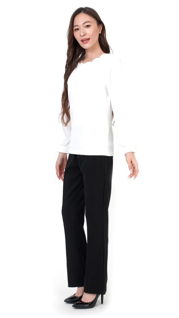 Stretch Straight Leg Long Pants for Office and Perfect for a Beautiful Leg Silhouette Size Women's Pants, Business, (Black, LL)