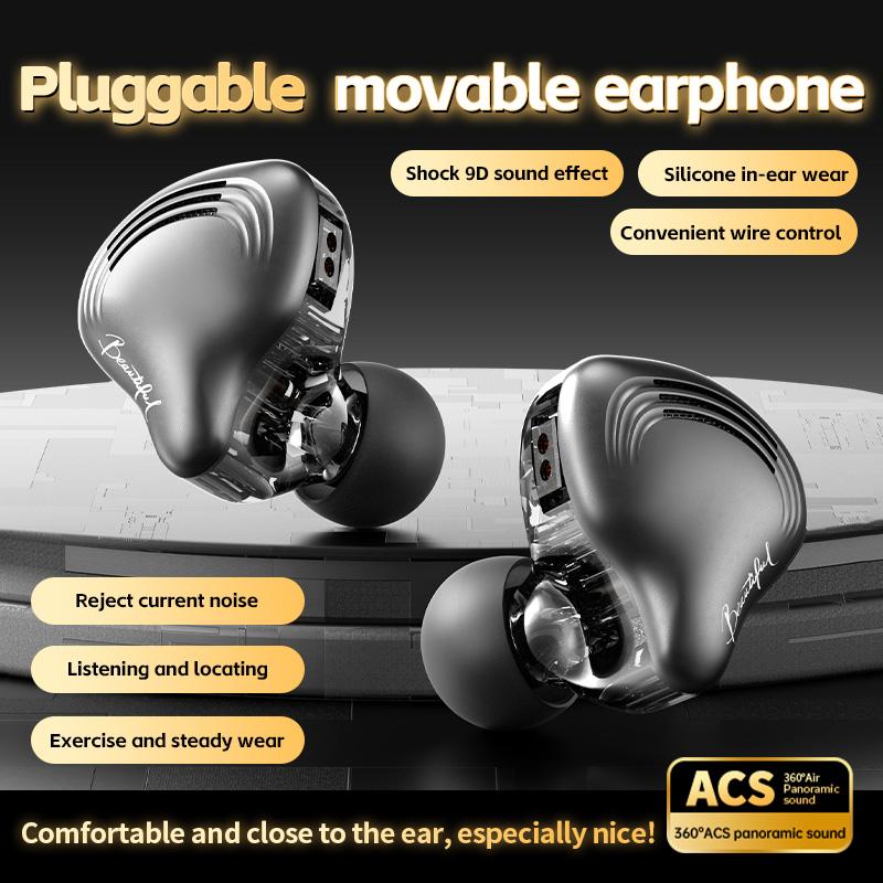 Fever HiFi Sound Effect Earphones Dynamic In Ear Monitor Headset Detachable Cable Noise Cancelling Music Sports Game Headphones