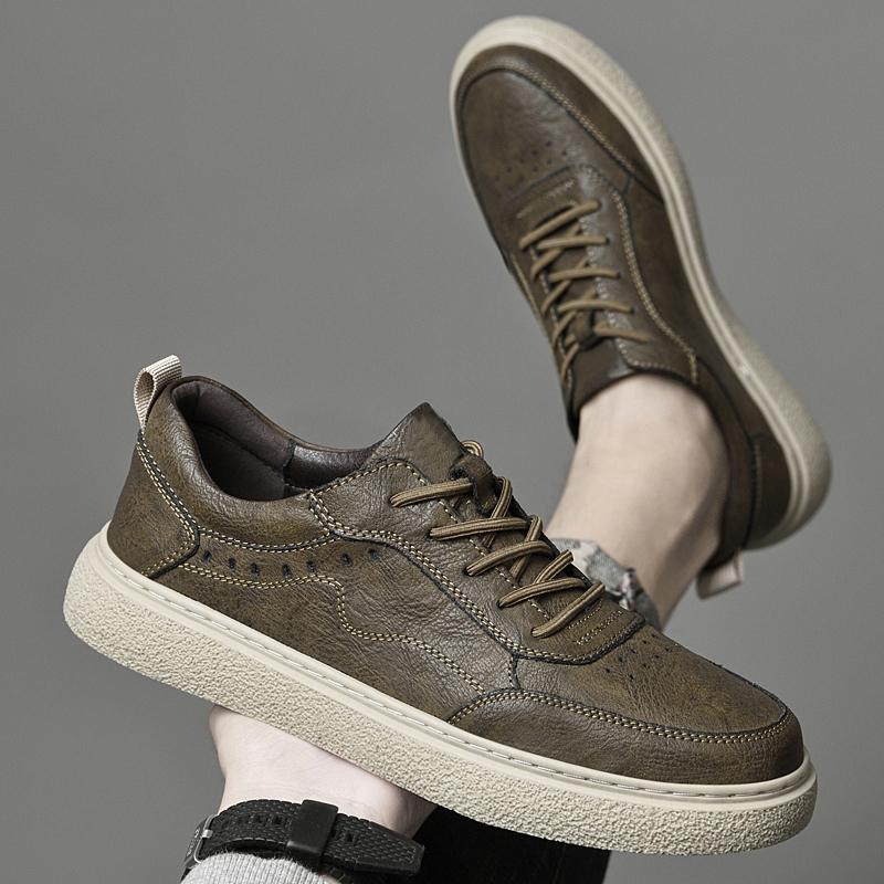 Vintage Men's Genuine Leather Casual Shoes High Quality Thick Sole Shoes Fashion Versatile Office Outdoor Men's Oxford Shoes