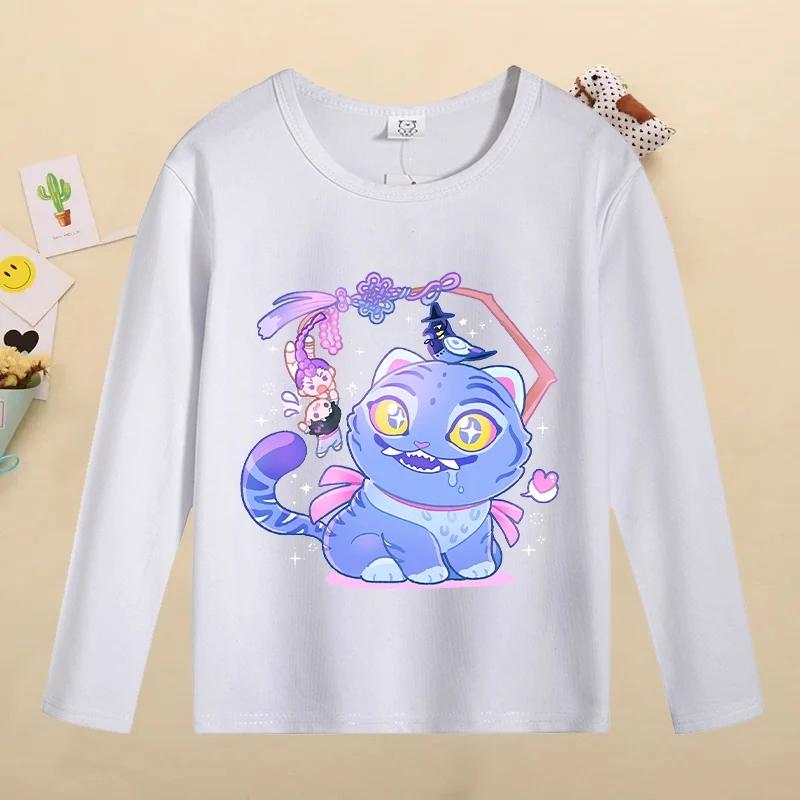Kids Casual Comfortable Long Sleeve T-Shirt Cute Cartoon Print Fashion Top T-Shirt Girls Kids