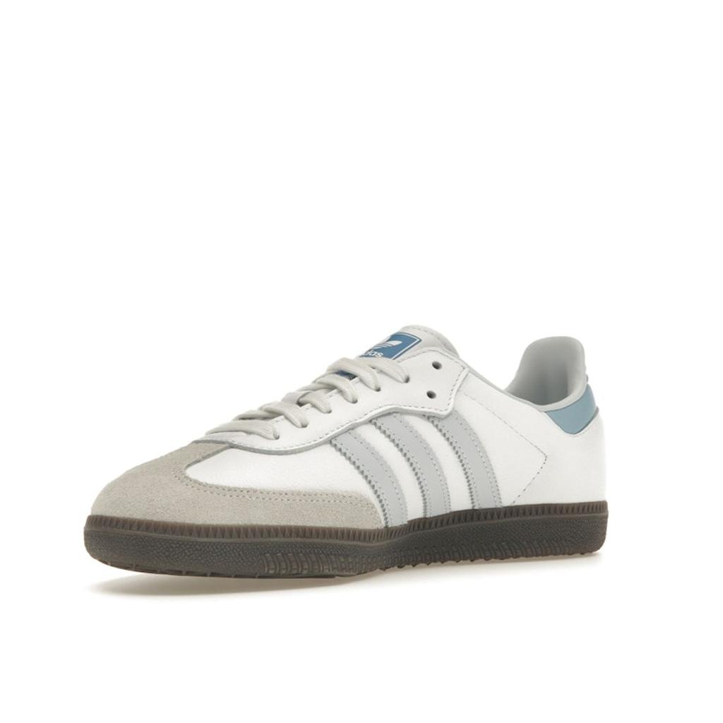 Adidas Samba OG Hvit Halo Blå Unisex joggesko Kjerne-Hvit Gum-5 ID2055