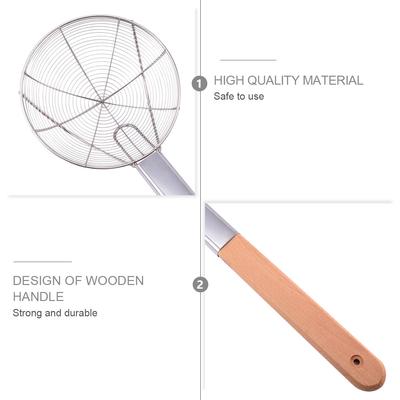 Stainless Steel 20Cm Long Handle Mesh Colander Spoon For Frying Oil Filter Strainer French Fries Vegetables Noodles
